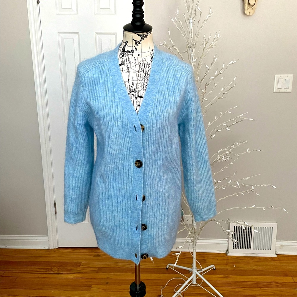 NWOT Ganni Evangelista Wool Cashmere Mohair Button up Eco-friendly oversized S